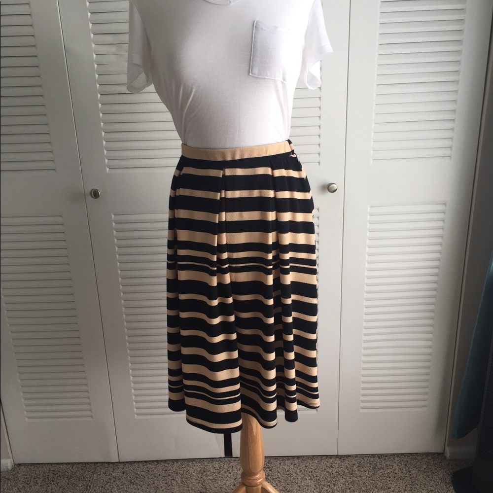 Black and Tan striped skirt.